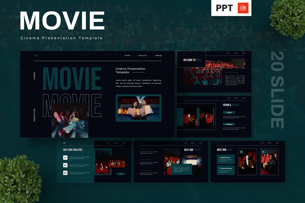 Template Presentasi PowerPoint Sinema yang Memukau
