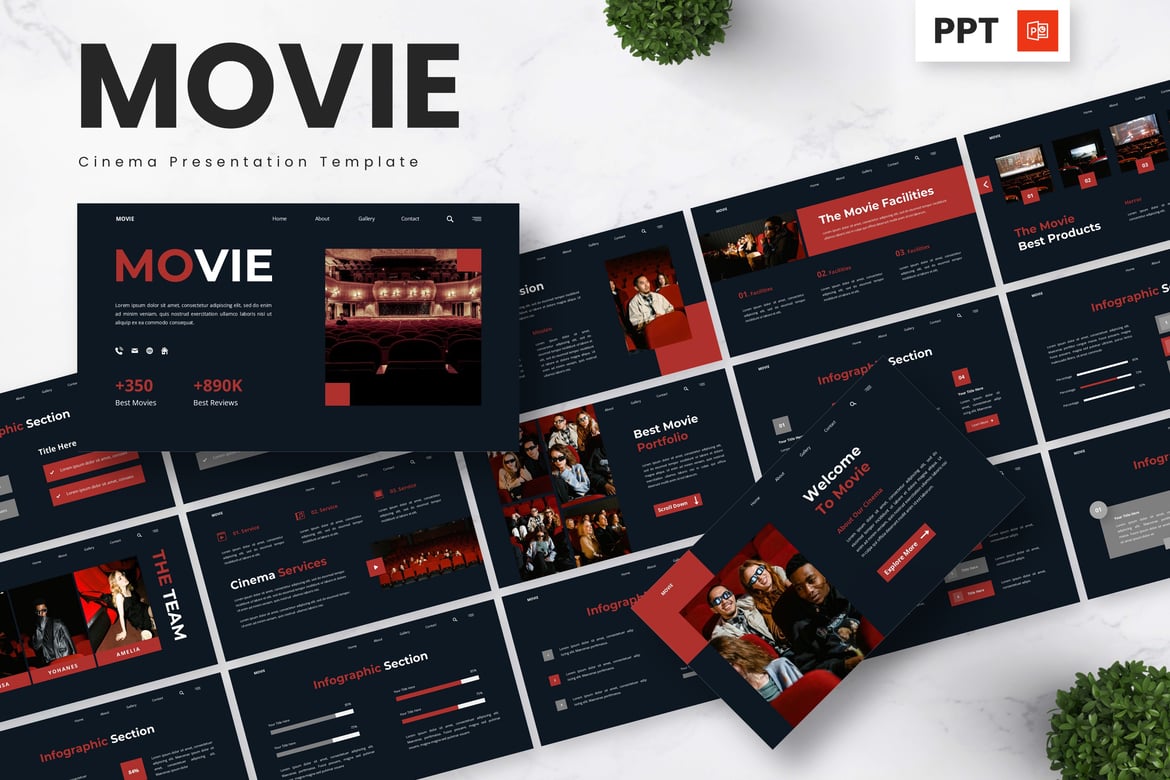 Template Presentasi Sinema - Powerpoint yang Mempesona