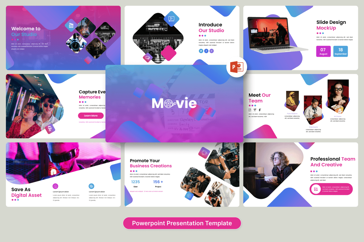 Template Presentasi Film Sinema PowerPoint yang Menarik