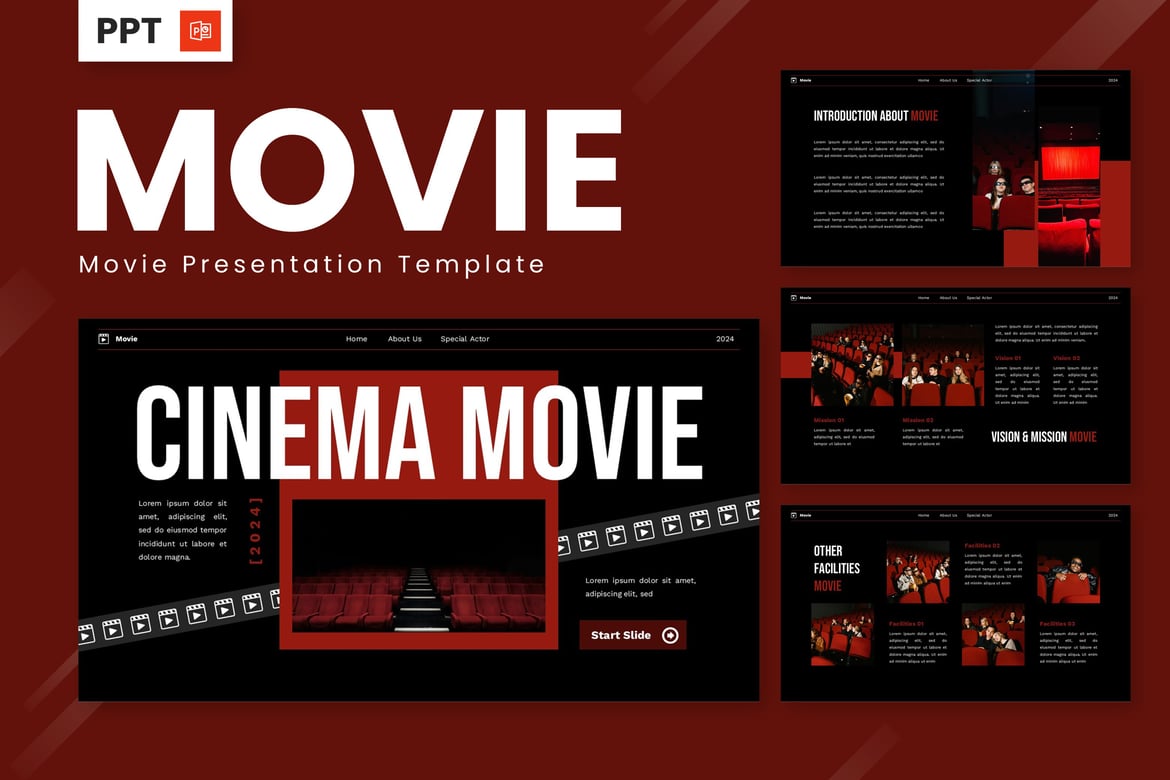 Template Powerpoint Film yang Menarik dan Profesional