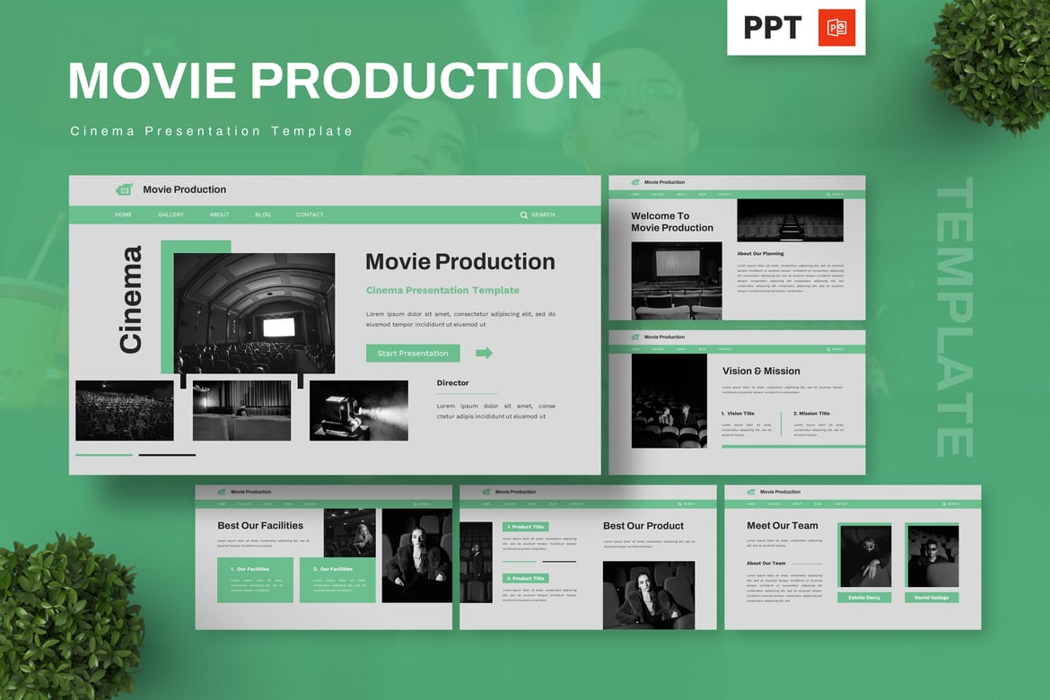 Template PowerPoint Sinematik untuk Produksi Film