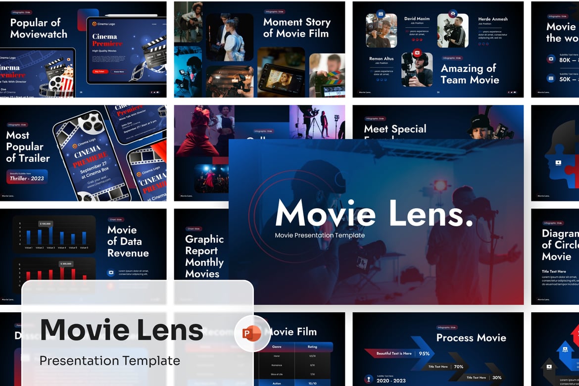 Template Presentasi PowerPoint untuk Produksi Film yang Menarik