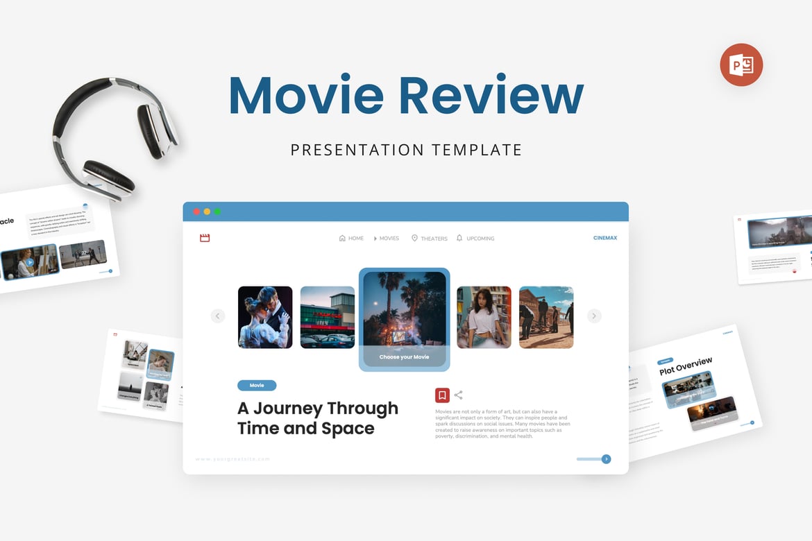 Template Powerpoint Ulasan Film yang Menarik