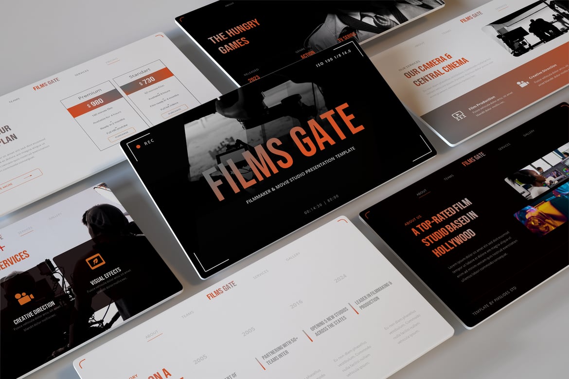 Template Powerpoint Studio Film dan Pembuat Film yang Modern