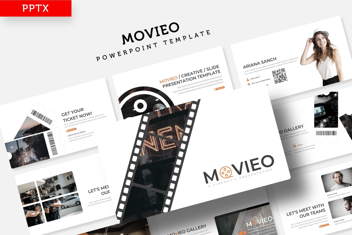 Template PowerPoint Movieo - Solusi Presentasi Menarik dan Profesional