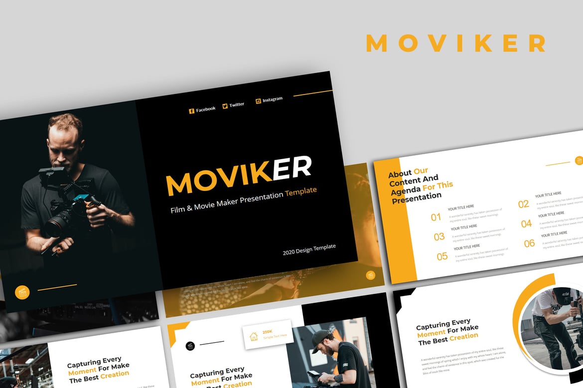 Moviker - Template PowerPoint Pembuat Film dan Video yang Menarik