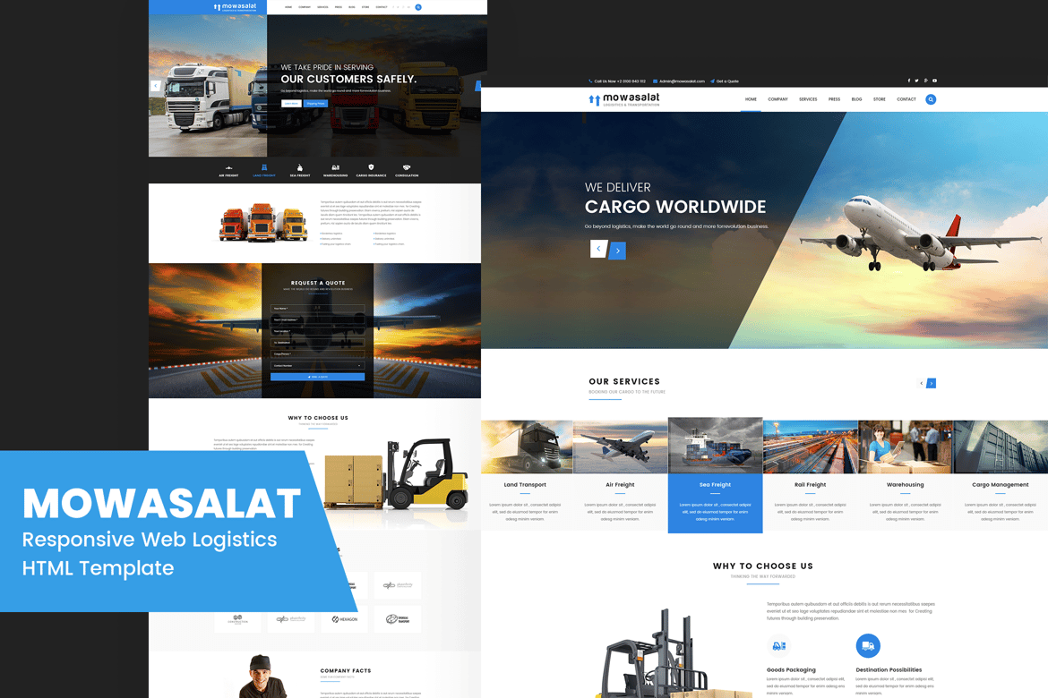 Mowasalat - Template Web Logistik Responsif yang Sempurna