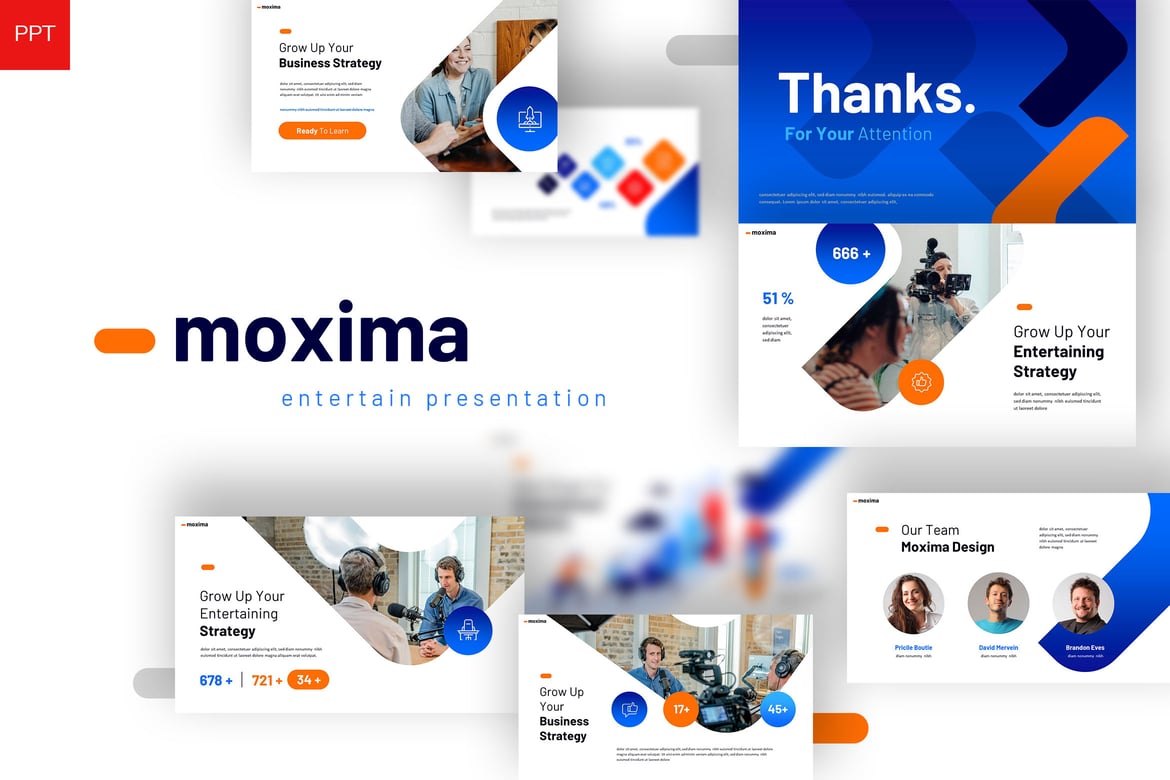 Template PowerPoint Moxima - Presentasi yang Memukau