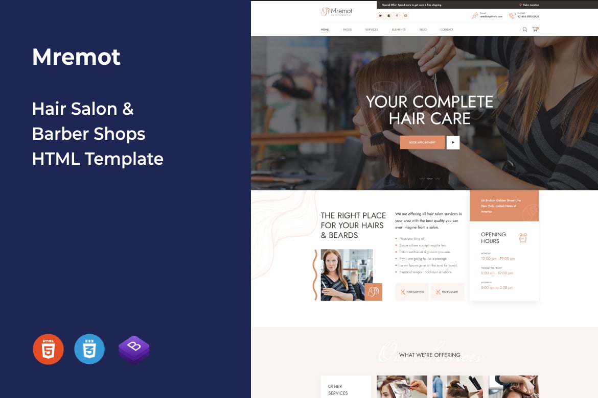 Mremot - Template Website Salon Rambut dan Barbershop Modern