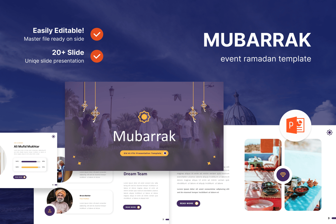 Mubarrak – Template Powerpoint Meriah untuk Eid Al Fitr
