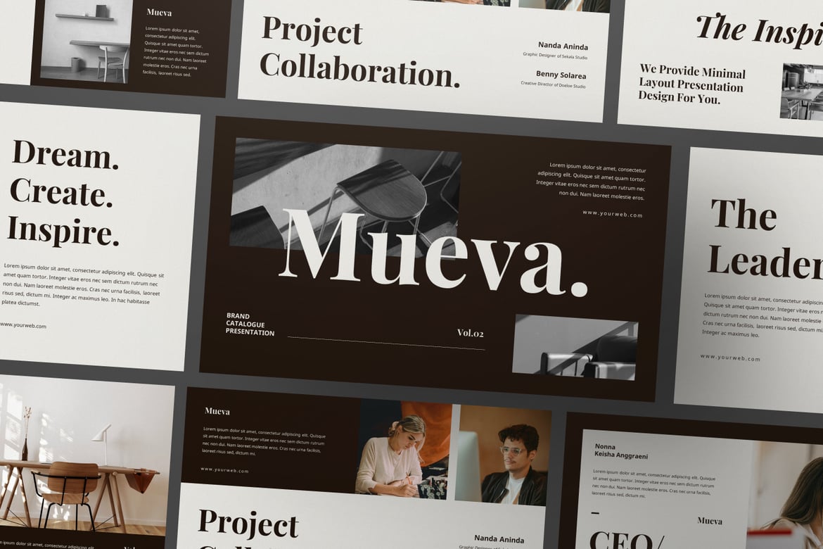 Template Presentasi Powerpoint Mueve yang Modern dan Profesional