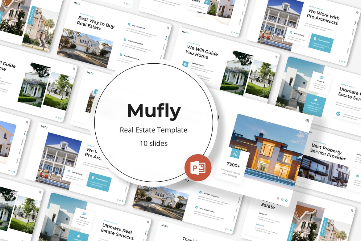 Mufly - Template PowerPoint Real Estat yang Menarik