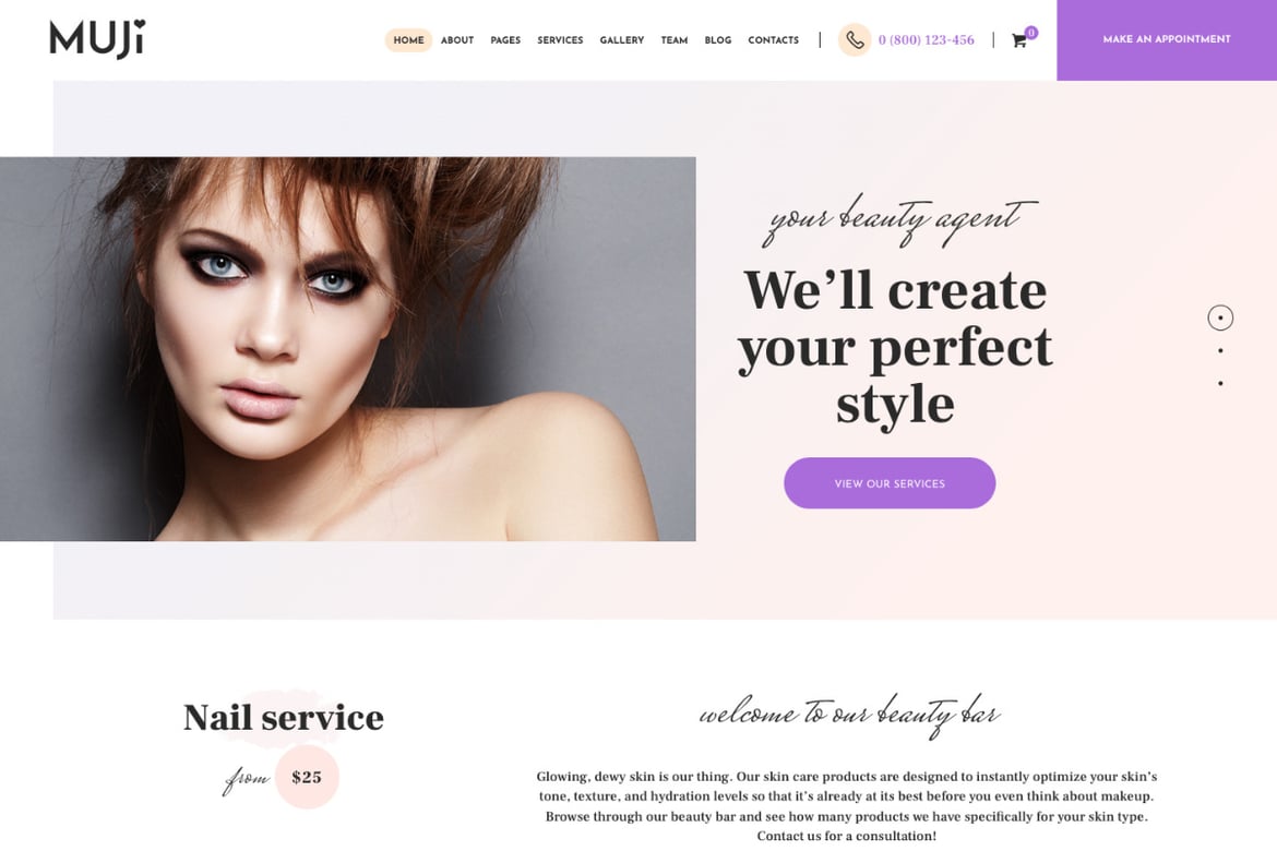 Muji | Tema WordPress Cantik untuk Toko Kecantikan & Salon Spa