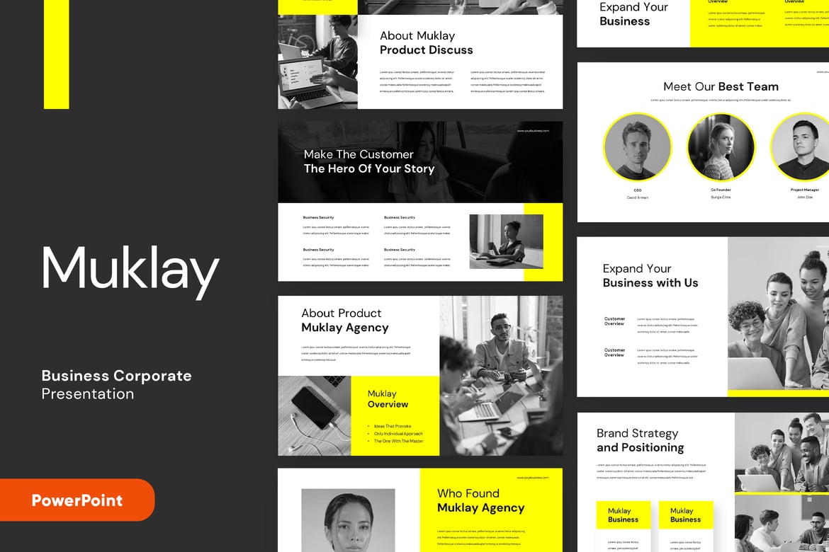 MUKLAY - Template Presentasi Powerpoint Korporat Profesional