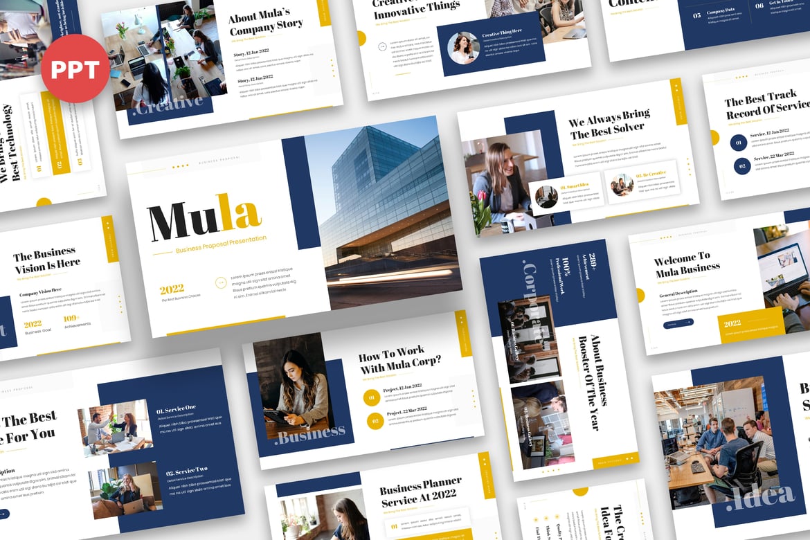 Template PowerPoint Proposal Bisnis Mula yang Menarik