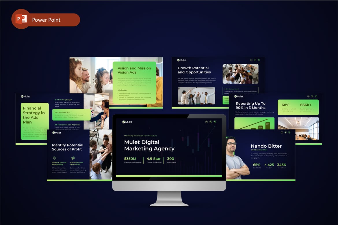 Template PowerPoint Mulet - Solusi Presentasi untuk Agensi Pemasaran Anda