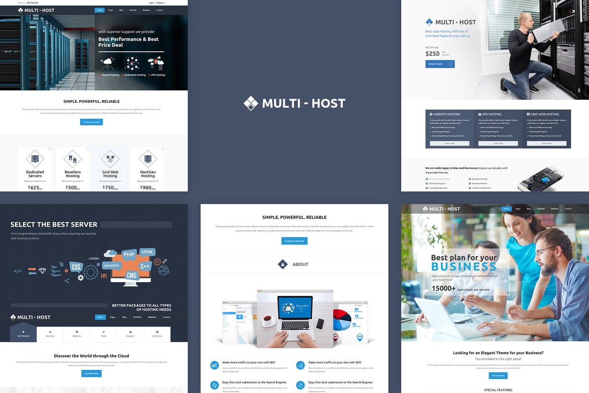 Multi Host - Template Website Hosting Responsif yang Kuat