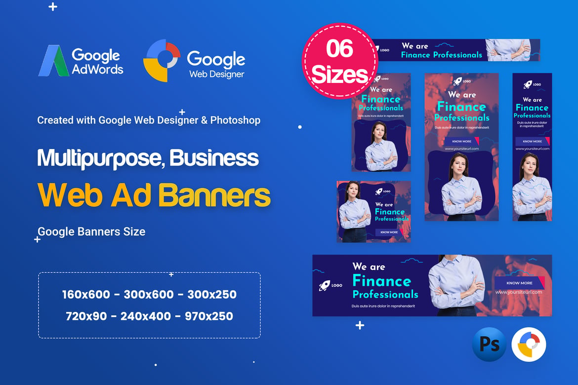 Template Website Spanduk Serbaguna HTML5 D70 - GWD & PSD