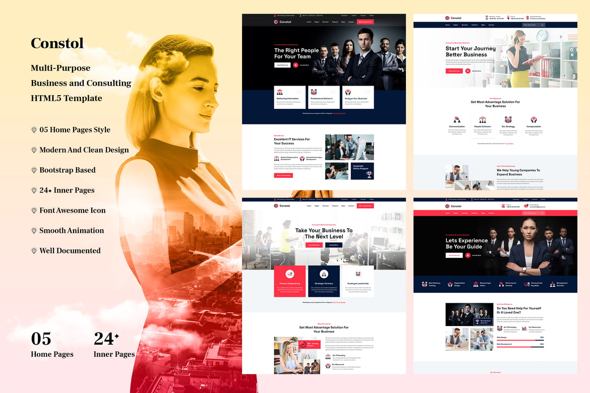 Template Website HTML5 Multifungsi untuk Bisnis & Konsultasi