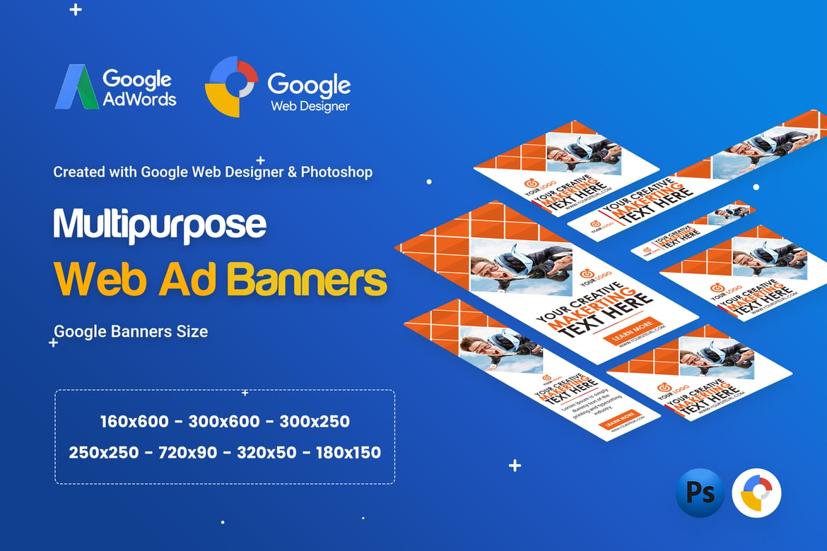 Template Banner Iklan Bisnis Serbaguna - GWD & PSD