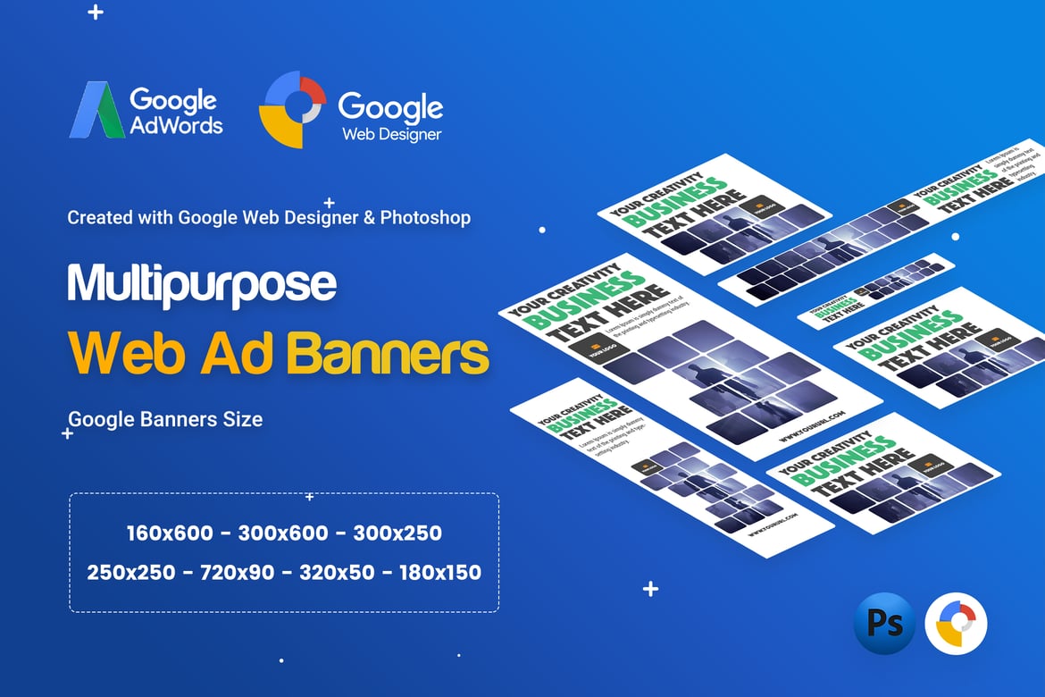 Template Banner Iklan Bisnis Serbaguna - GWD & PSD