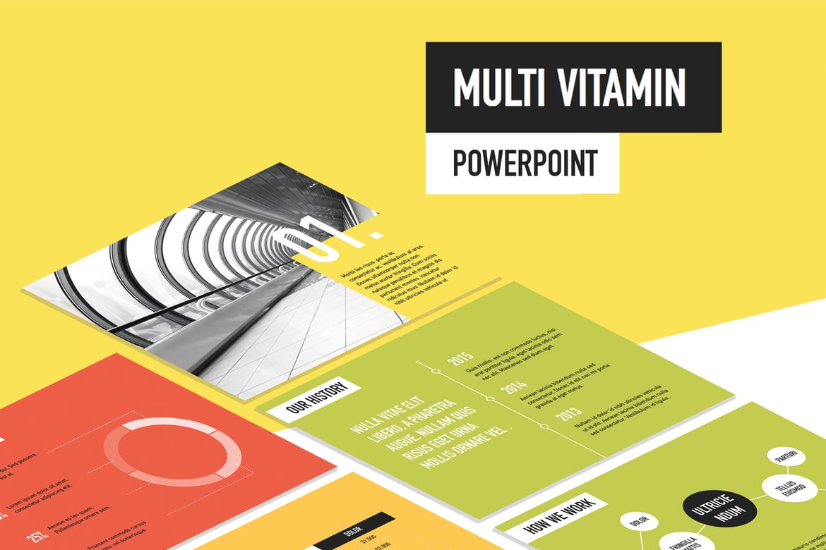 Template PowerPoint Multi Vitamin yang Profesional dan Modern