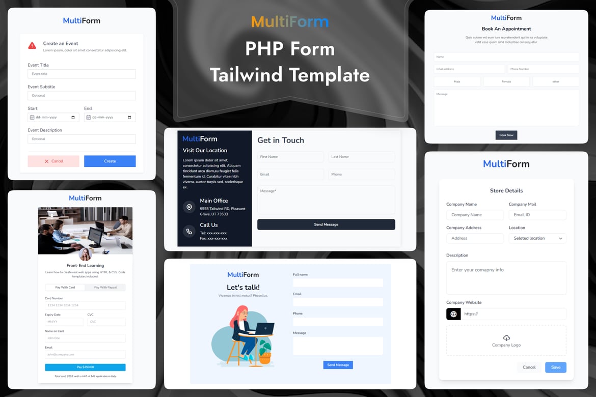 Template Web MultiForm - Formulir PHP Stylish dengan Tailwind CSS