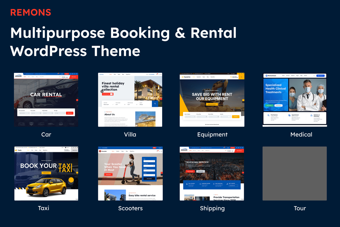 Tema WordPress Booking & Rental Serbaguna - Remons