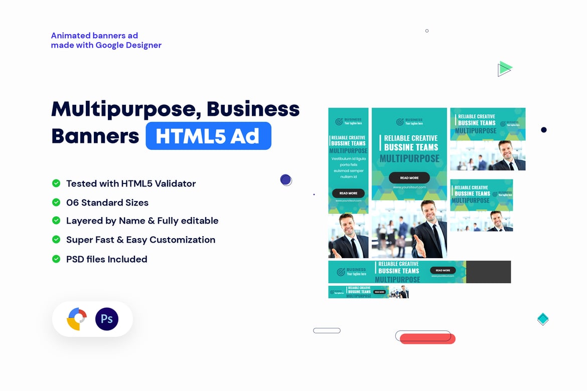 Template Web Iklan Banner Bisnis Serbaguna HTML5