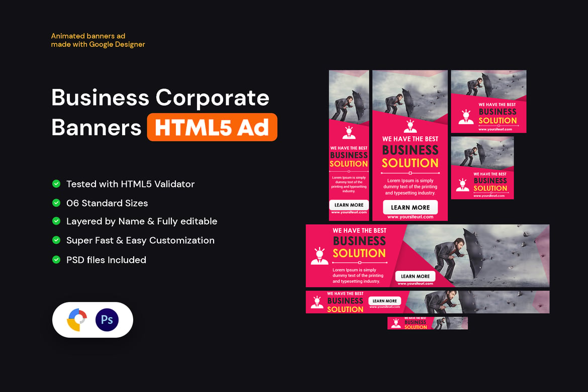 Template Website Spanduk Bisnis HTML5 Multifungsi