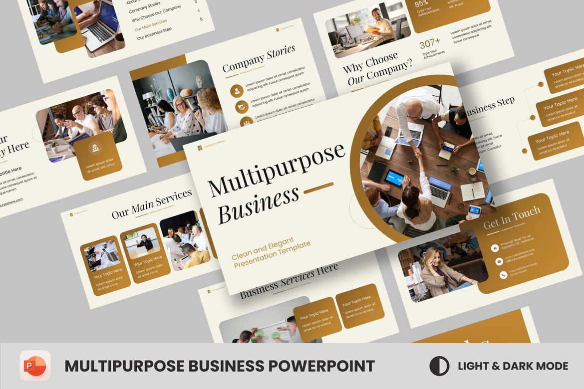 Template Presentasi PowerPoint Bisnis Serbaguna yang Profesional