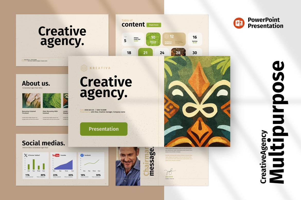 Template Presentasi PowerPoint Bisnis Serbaguna yang Kreatif