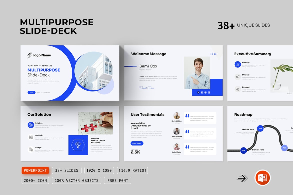 Template PowerPoint Slide-Deck Multifungsi yang Menarik