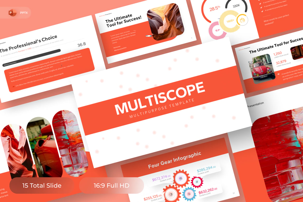 Template Presentasi PowerPoint MultiScope - Serbaguna dan Menarik