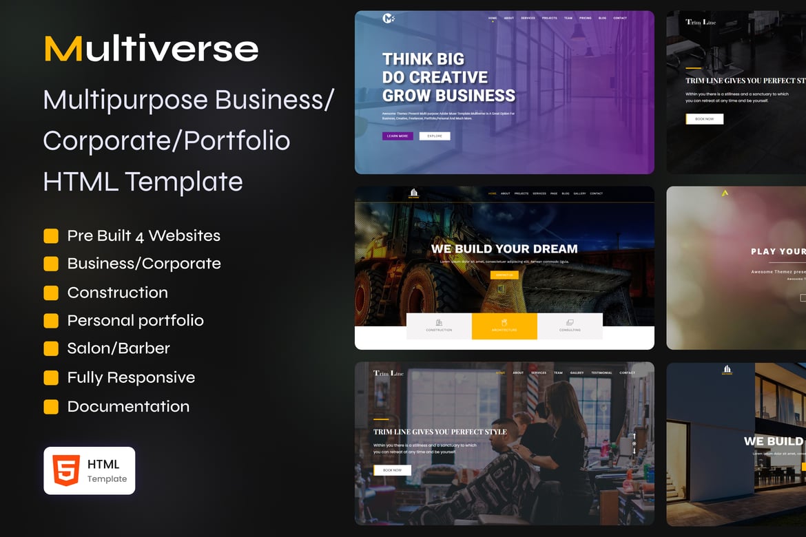 Multiverse - Template Website Serbaguna untuk Bisnis Anda