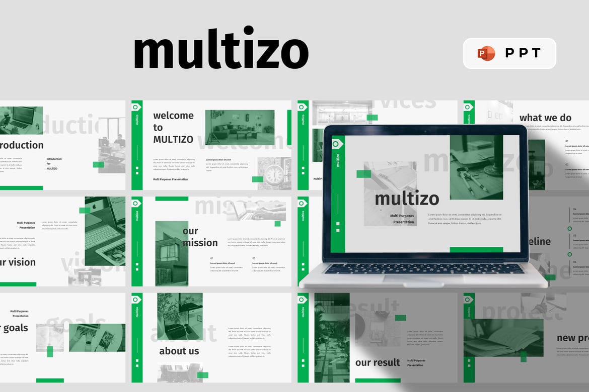 Template PowerPoint MULTIZO - Solusi Presentasi Multi-fungsi