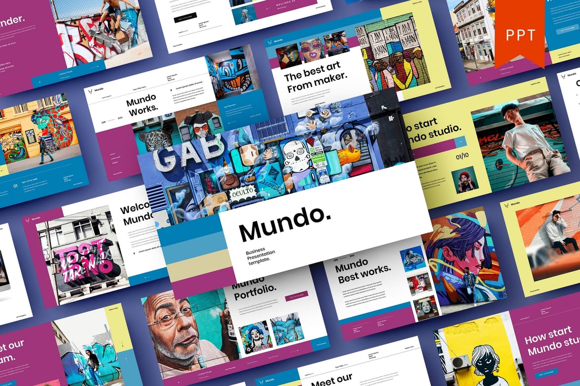 Mundo – Template PowerPoint Bisnis yang Menarik