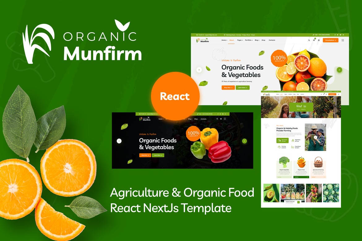 Template Website Munfirm - Desain Modern Toko Makanan Organik