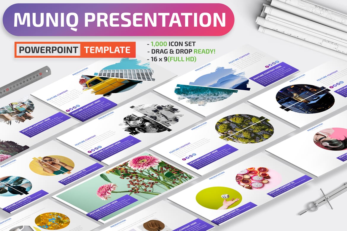 Template Presentasi Powerpoint Muniq yang Menarik dan Profesional