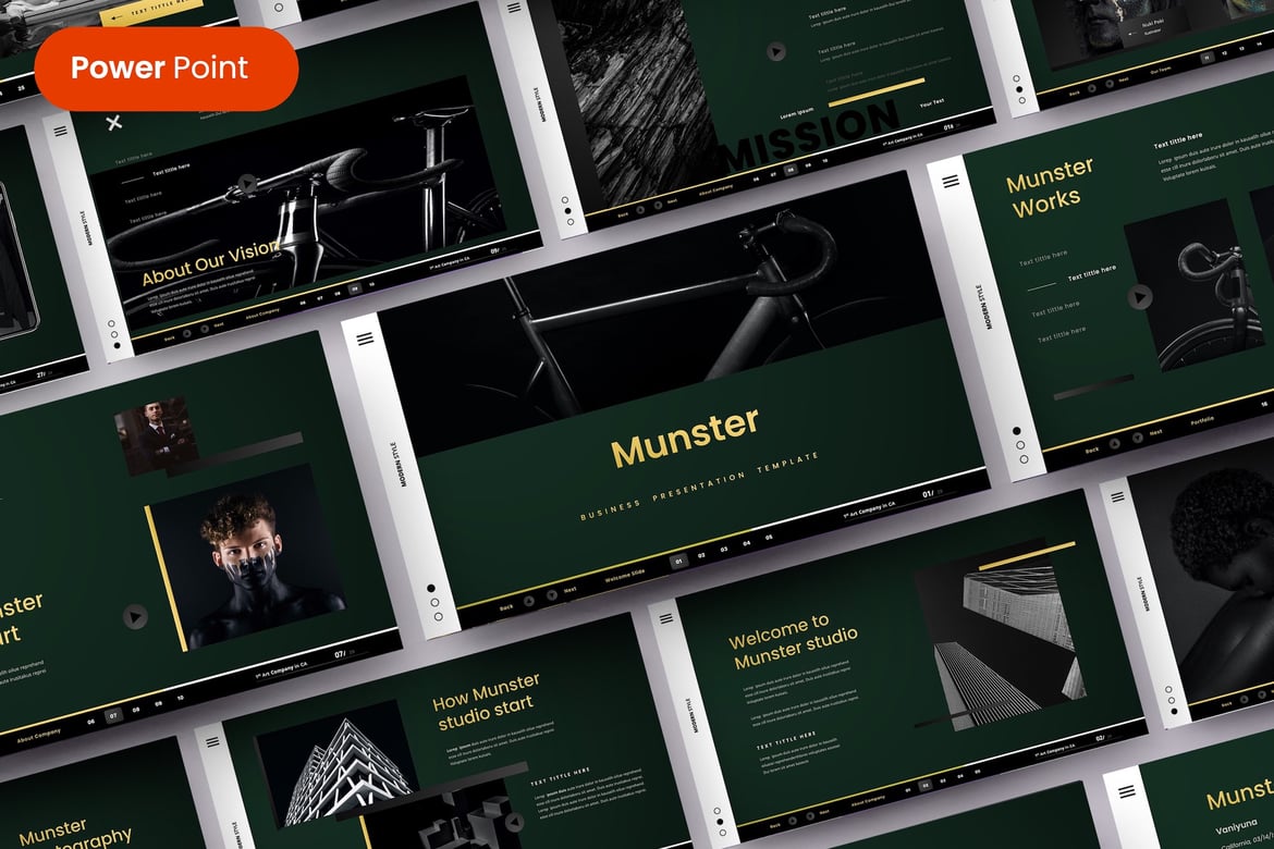 Template PowerPoint Munster untuk Presentasi Bisnis yang Menarik