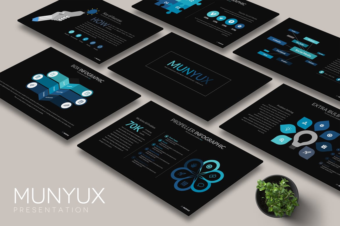 Template Powerpoint Kreatif MUNYUX untuk Presentasi Menarik