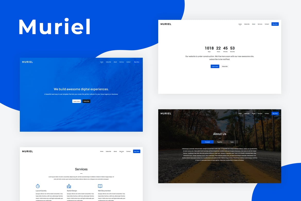 Muriel - Template Web Coming Soon Responsif yang Menarik