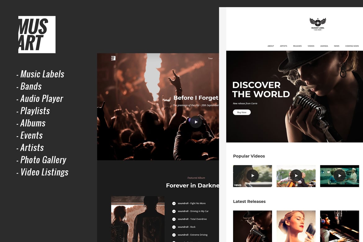 Tema WordPress Musart - Solusi Kreatif untuk Label Musik dan Artis