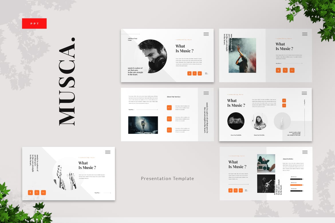 Template Powerpoint Musca - Presentasi Musik yang Menarik dan Profesional