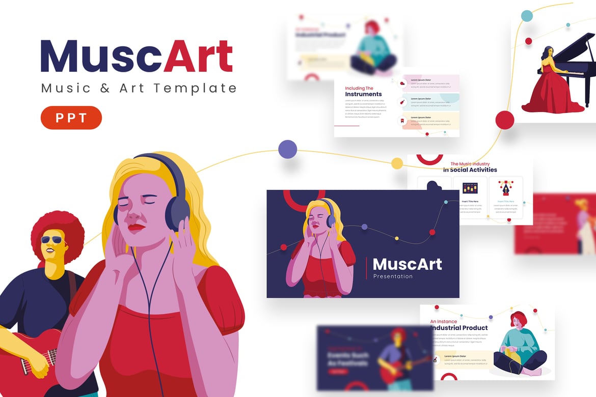 MuscArt - Template Presentasi PowerPoint yang Menarik