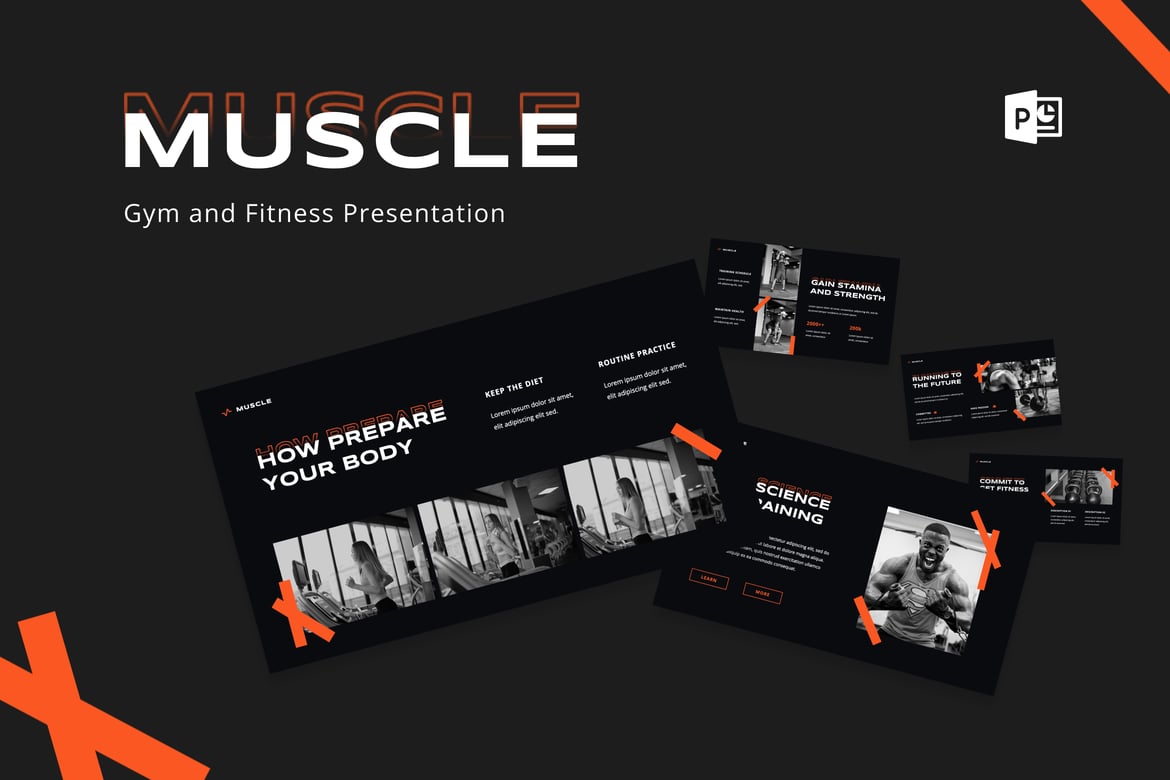 Template PowerPoint Gym dan Kebugaran yang Menarik