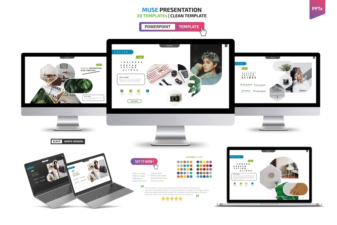 Template Powerpoint Muse yang Menarik dan Profesional