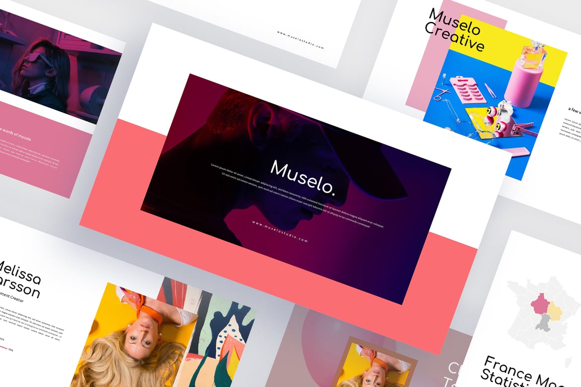 Muselo - Template Powerpoint Kreatif untuk Presentasi Menarik