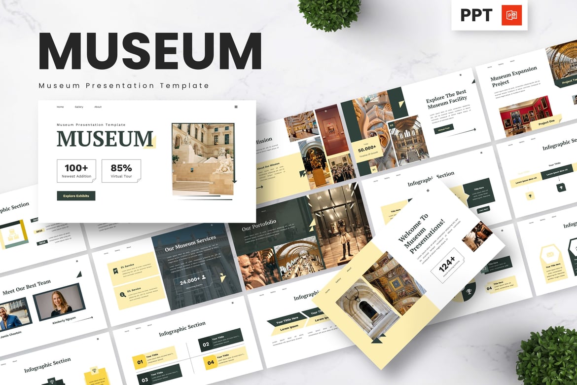 Template Powerpoint Museum - Presentasi Seni yang Menarik
