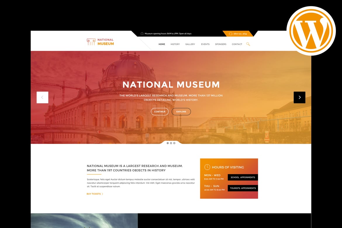 Tema WordPress Museum - Desain Responsif yang Menarik
